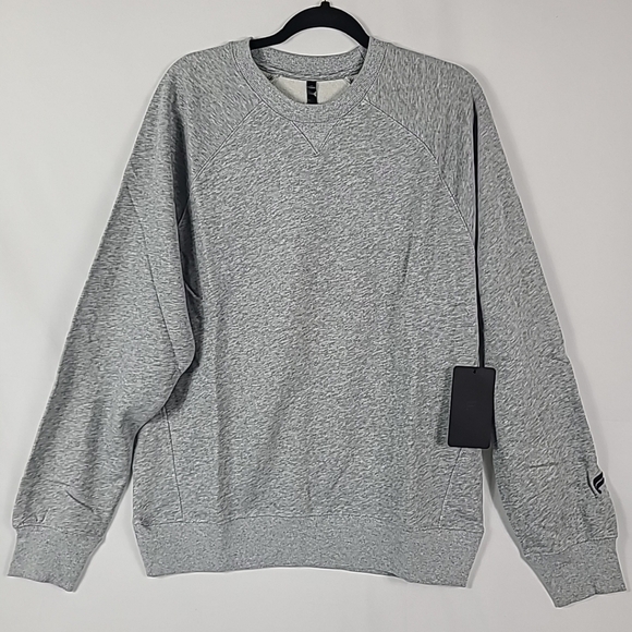 NEW Fabletics Men's The Year Round Terry Crew Neck Sweatshirt Grey $70 NWT - Picture 1 of 7